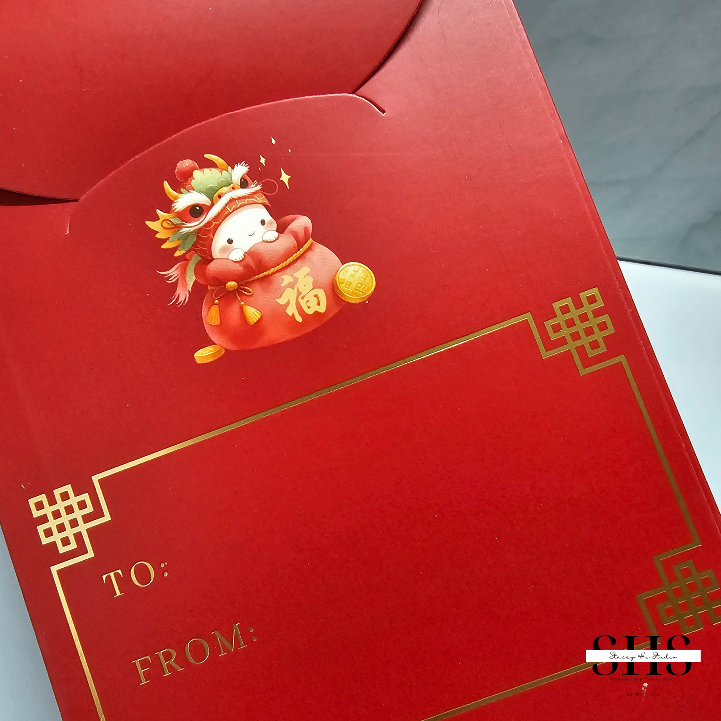 100 Day Red Envelopes | Set of 10 | Snake | Red & Gold Foil