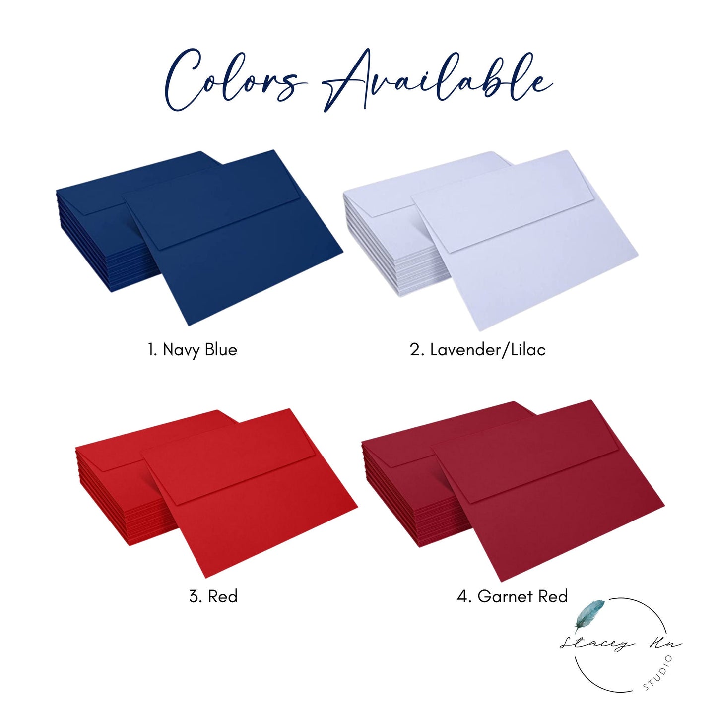 A7 Premium Invitation Envelopes 5x7 | 4 Colors
