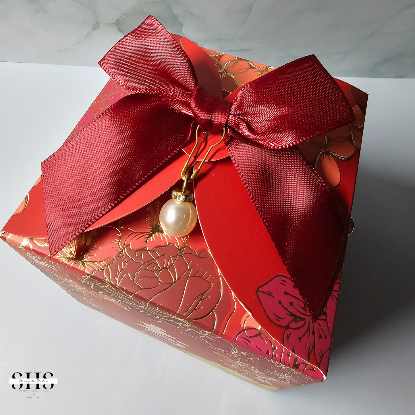 Chinese Longevity Birthday Square Party Favor Boxes