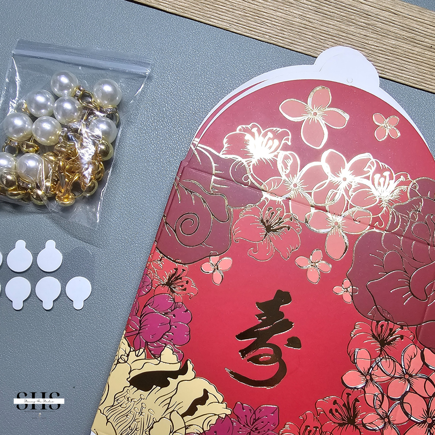 Chinese Longevity Birthday Square Party Favor Boxes