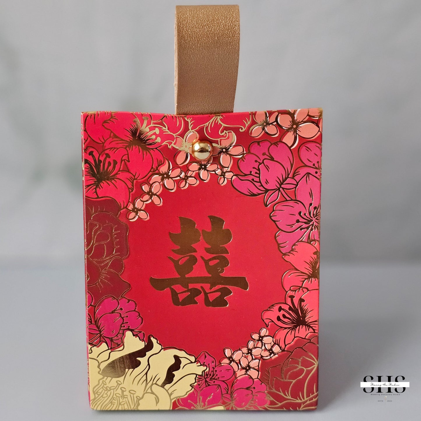 Red and Gold Foil Asian Wedding Portable Party Favors | 2 Sizes