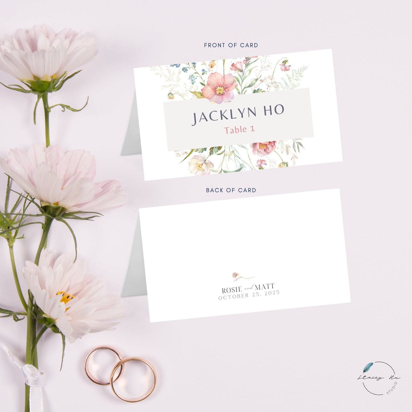 Simple Spring Bloom Place Card | 3.5x4 IN