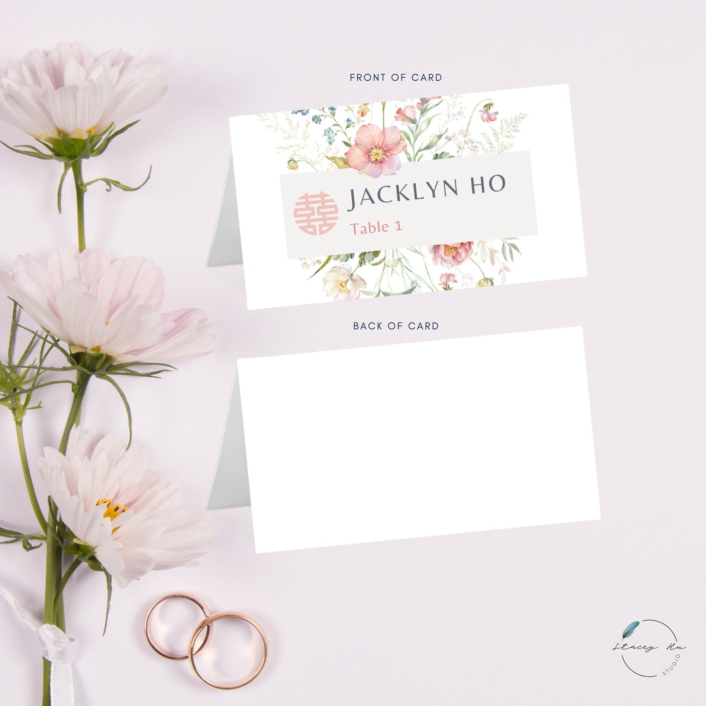 Simple Spring Bloom Place Card | 3.5x4 IN