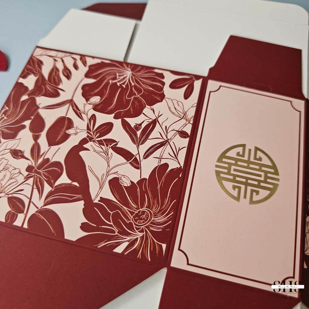 Chinese Longevity Birthday Square Party Favor Boxes