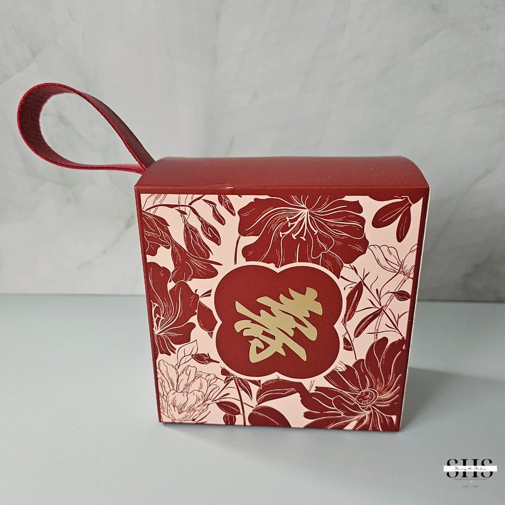 Chinese Longevity Birthday Square Party Favor Boxes