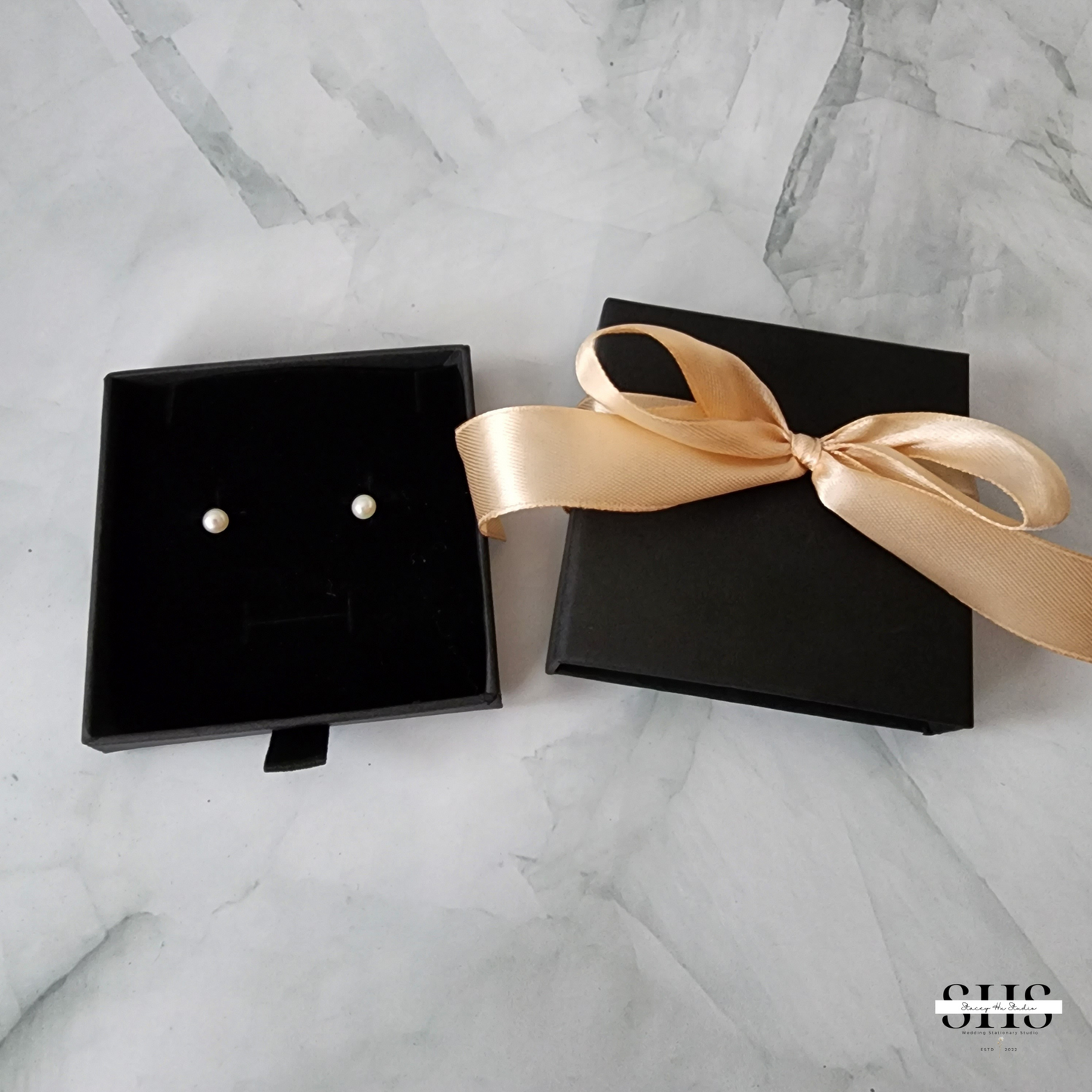 Simple Mini Freshwater Pearl Stud Earrings Gift | Personalized Bride Proposal Card | Gift Box Add-on