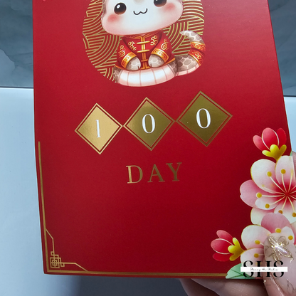 100 Day Red Envelopes | Set of 10 | Snake | Red & Gold Foil