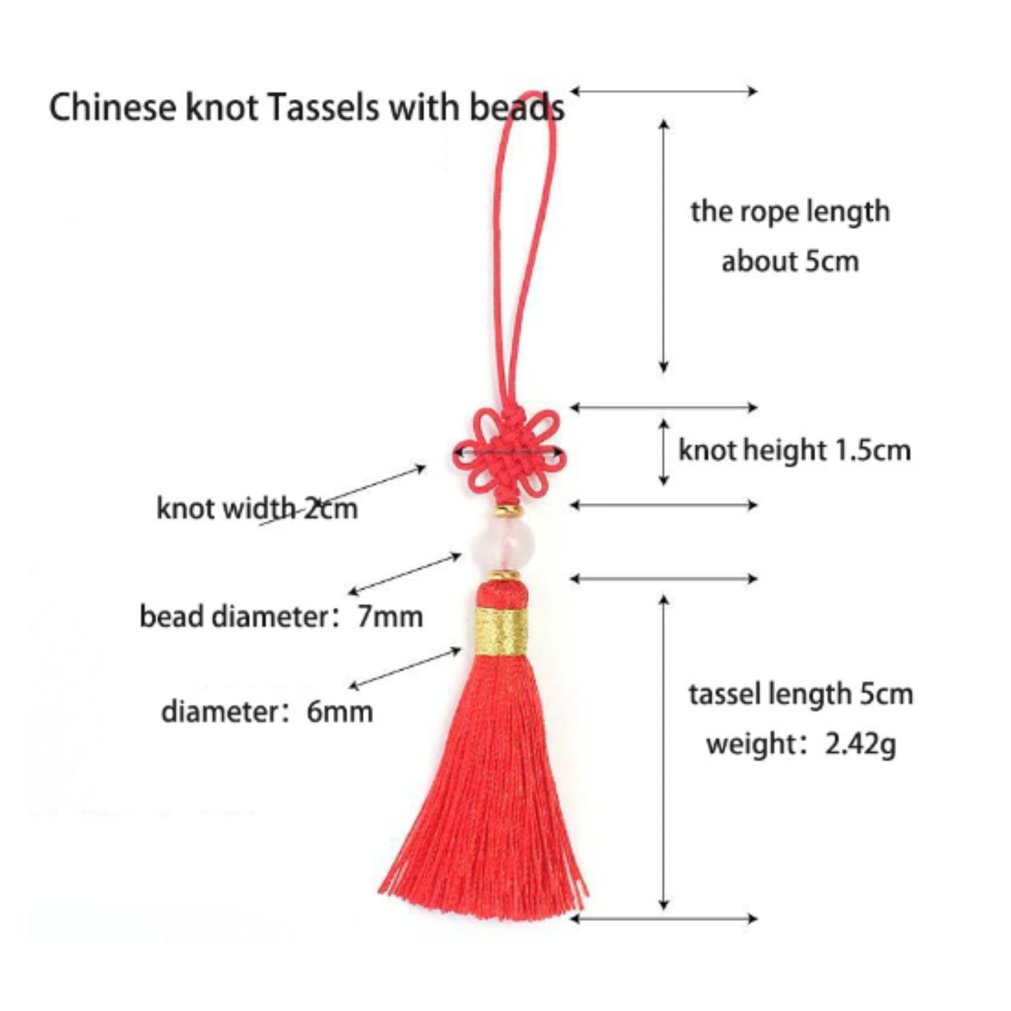 Set of 5 Chinese Jade Knot Silk Tassels | 14 Colors