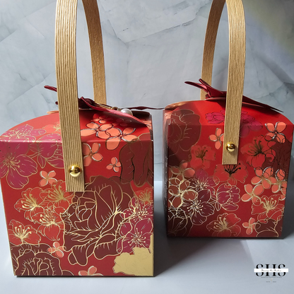 Chinese Longevity Birthday Square Party Favor Boxes