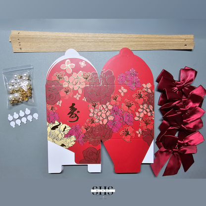 Chinese Longevity Birthday Square Party Favor Boxes