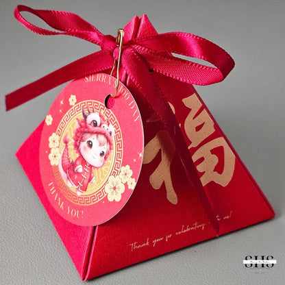 2-inch Round Customizable 100 Day Celebration Little Zodiac Party Tags | Red Egg & Ginger Party | Made-to-Order
