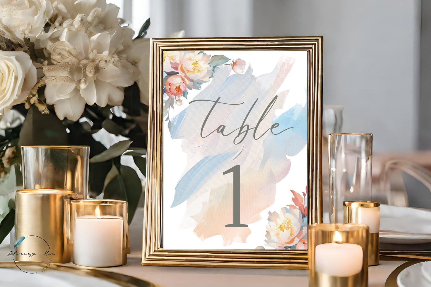Lush Peony Garden Table Number | 5x7 IN