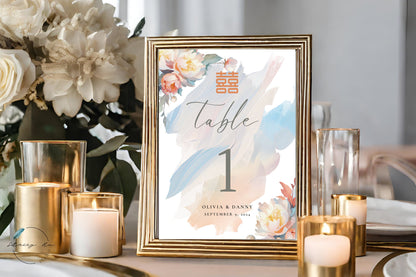 Lush Peony Garden Table Number | 5x7 IN