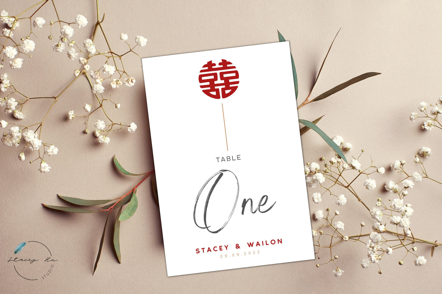 Minimal Asian Wedding Table Number | 5x7 IN