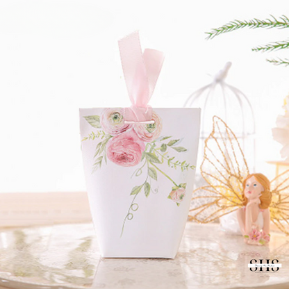 Simple Rosy Pink French Style Party Favor Boxes | Small