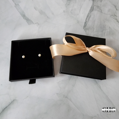 Simple Mini Freshwater Pearl Stud Earrings Gift | Personalized Bride Proposal Card | Gift Box Add-on